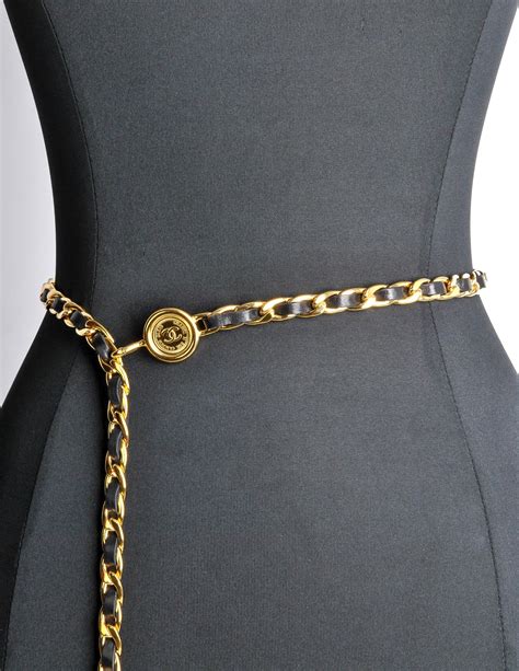 chanel vintage gold chain belt|knockoff chanel belt.